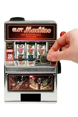 Spaarpot Gokautomaat Zilverkleurig en Rood