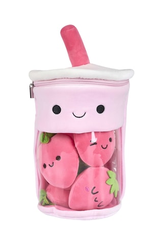 Aardbei Bubble Tea Knuffel Kawaii