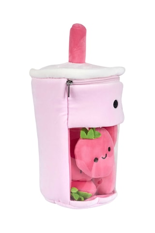 Aardbei Bubble Tea Knuffel Kawaii