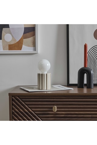 Keramische Ledtafellamp - Taupe en Wit