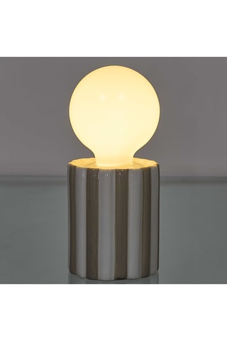 Keramische Ledtafellamp - Taupe en Wit