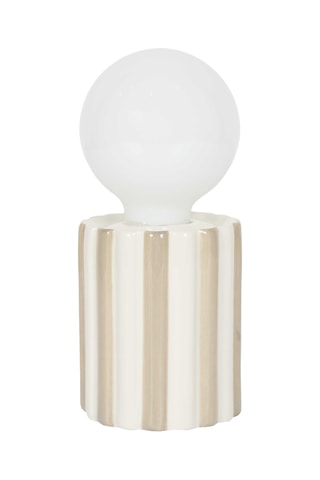 Keramische Ledtafellamp - Taupe en Wit