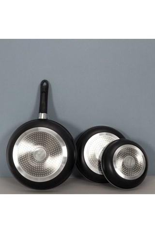3 Koekenpannen en 1 Afneembare Steel - 29, 25 en 21 cm