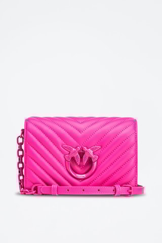 Mala a tiracolo de couro Rosa