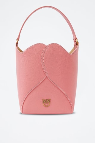 Mala bucket de couro - Rosa 