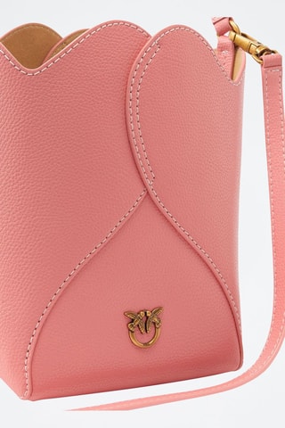 Mala bucket de couro - Rosa 