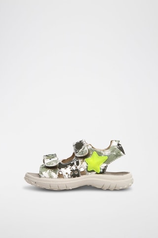 Sandálias em nobuck - Branco e verde