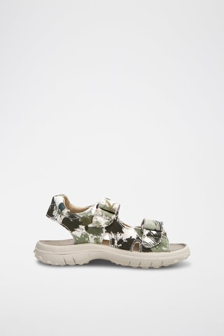 Sandálias em nobuck - Branco e verde
