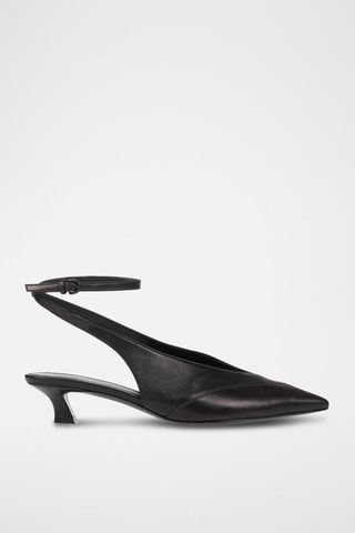 Sapatos de salto em couro de carneiro - Preto - Emporio Armani