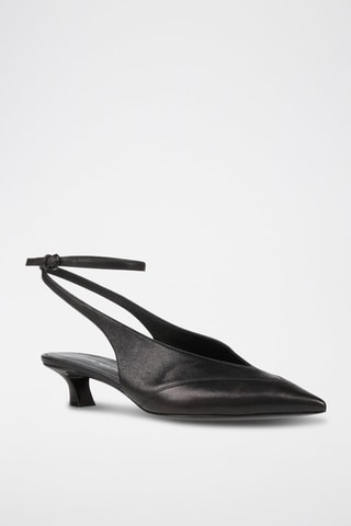 Sapatos de salto em couro de carneiro - Preto - Emporio Armani
