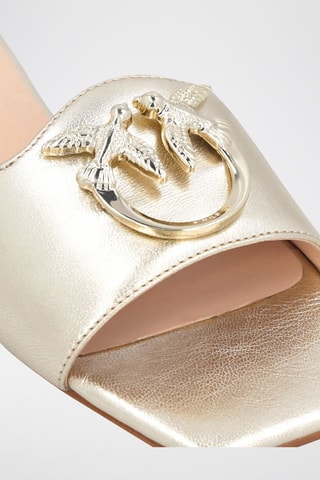 Mules em couro de cabra - Dourado