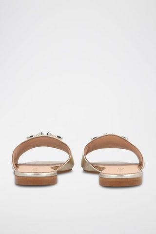 Mules em couro de cabra - Dourado