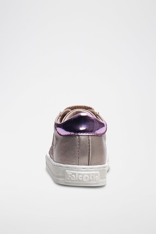 Sapatilhas subidas em couro Dourado-rosa