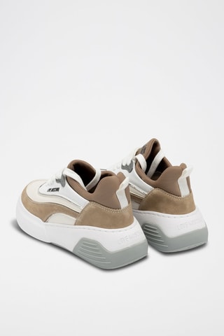 Sneakers com plataforma em couro - Branco