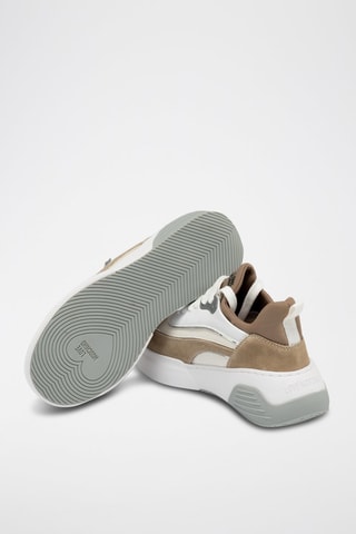 Sneakers com plataforma em couro - Branco