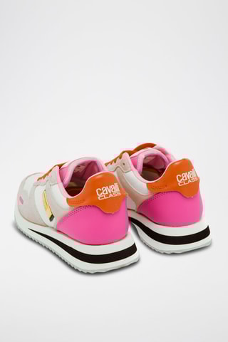 Sapatilhas em nobuck - Bege e rosa