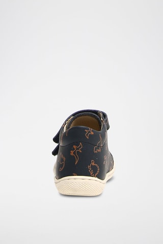Sapatilhas em couro de vitelo - Preto e creme