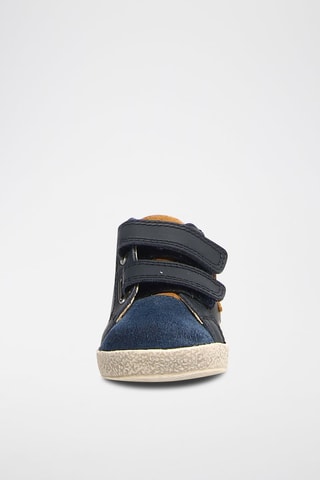 Sapatilhas em nobuck - Azul-marinho e camel