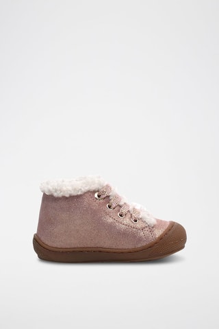 Sapatilhas forradas em couro nappa - Rosa-velho