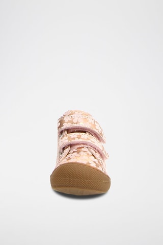 Sapatilhas em couro nappa - Rosa e dourado