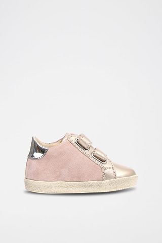 Sapatilhas em nobuck - Rosa e dourado