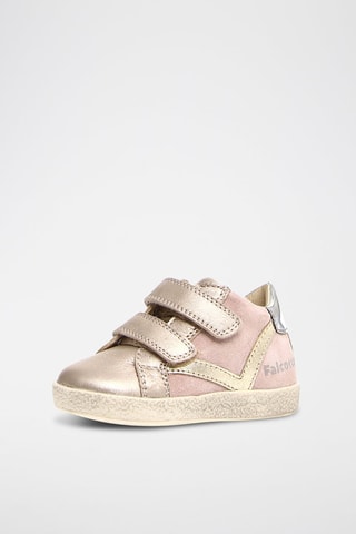 Sapatilhas em nobuck - Rosa e dourado