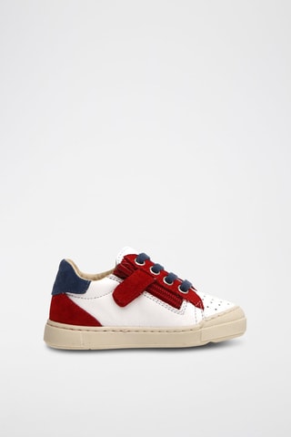 Baskets en cuir - Blanc et rouge