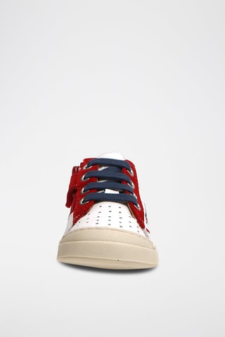 Baskets en cuir - Blanc et rouge