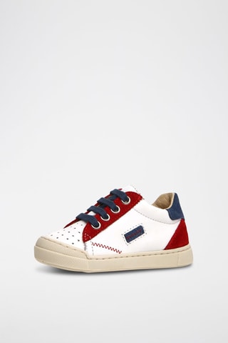 Baskets en cuir - Blanc et rouge