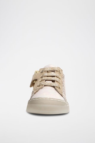 Sapatilhas em couro Branco e dourado