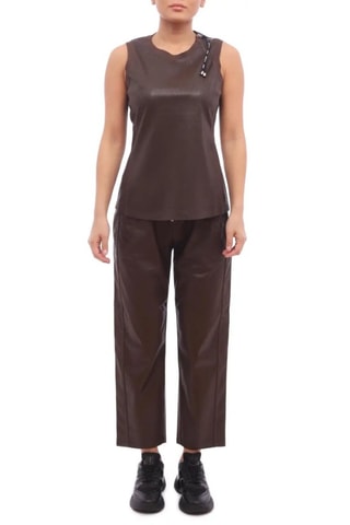 Camisola de alças - Castanho