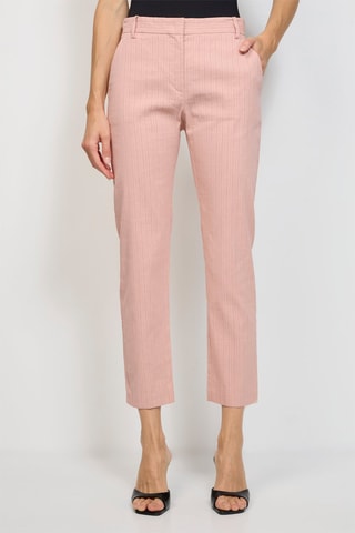Pantalon 7/8 en lin - Rose poudré