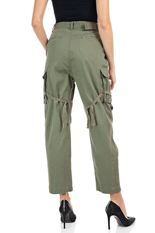 Calças Cargo de cintura subida Comfort - Verde