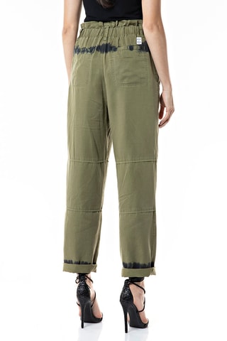 Calças de cintura subida Comfort - Verde