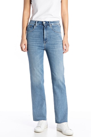 Calças de ganga com cintura subida Wide Leg Reyne - Azul