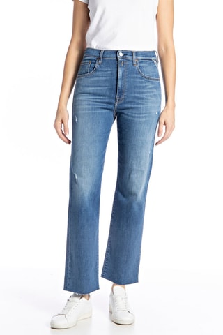 Calças de ganga com cintura subida Wide Leg Reyne - Azul