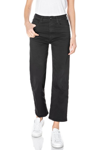 Calças de ganga de cintura subida Wide Leg Reyne - Preto