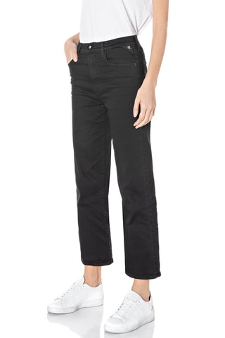 Calças de ganga de cintura subida Wide Leg Reyne - Preto
