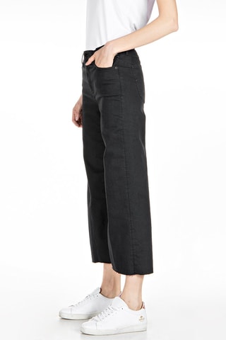 Calças de ganga de cintura subida Wide Leg Fahra - Preto