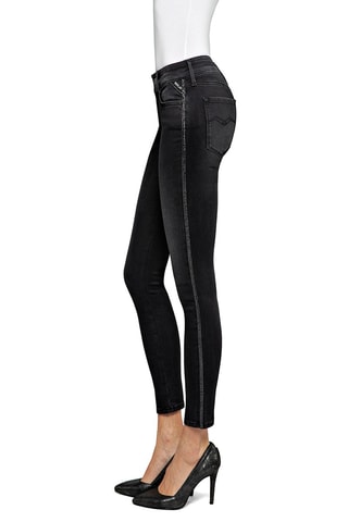 Calças de ganga de cintura subida Skinny New Luz - Preto