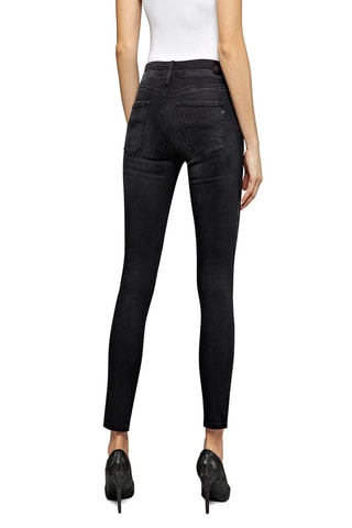 Calças de ganga de cintura subida Skinny New Luz - Preto