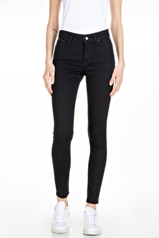 Calças de ganga Skinny de cintura subida Luzien - Preto