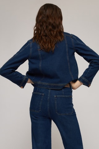 Casaco de ganga slim Camilia Jkt - Azul-escuro