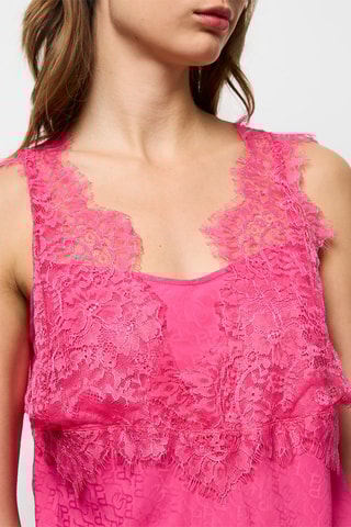 Top de seda sem mangas - Rosa