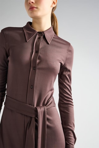 Vestido-camisa - Castanho