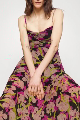 Vestido comprido - Preto e bege