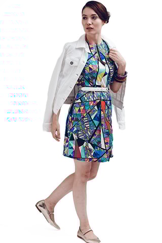 Vestido estilo patinadora Azul-marinho