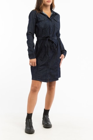 Vestido-camisa - Azul-escuro