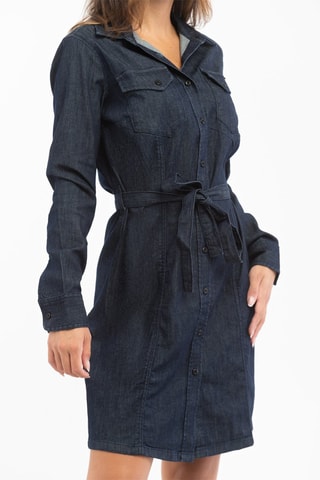 Vestido-camisa - Azul-escuro