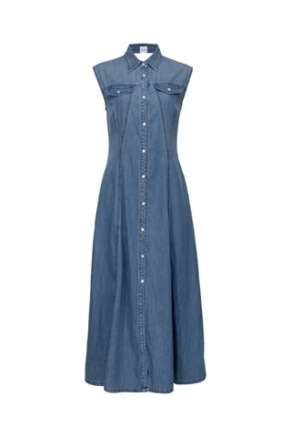 Vestido-camisa de ganga - Azul